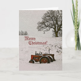 Tractor-kerstkaart Feestdagen Kaart