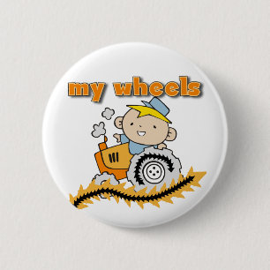 Tractor Mijn T-shirts en Giften van Wielen Ronde Button 5,7 Cm