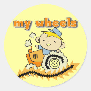 Tractor Mijn T-shirts en Giften van Wielen Ronde Sticker