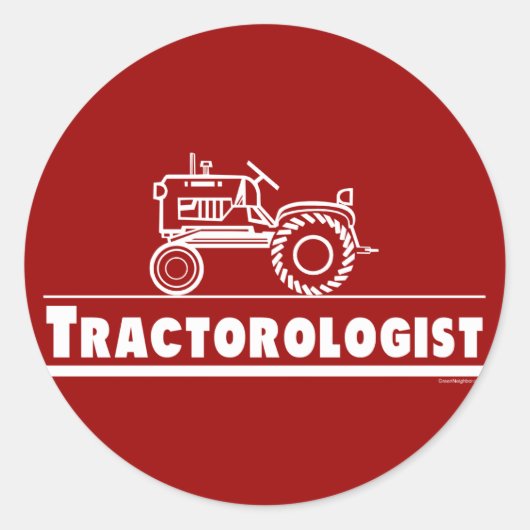 Tractor Ologist RED Ronde Sticker (Voorkant)