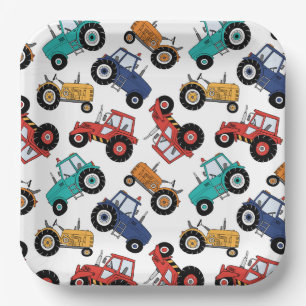 Tractor Papieren Borden, Boerderij Feest Supplies Bordje
