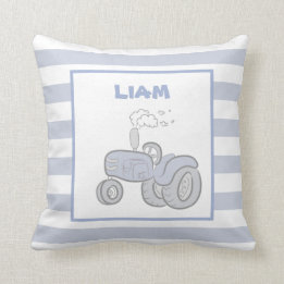 Tractor Pillow Blue Kussen