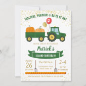 Tractor Pumpkin Herfst najaar uitnodiging (Voorkant)