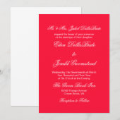 Tractor Red Bold Monochrome Wedding Kaart (Voorkant / Achterkant)