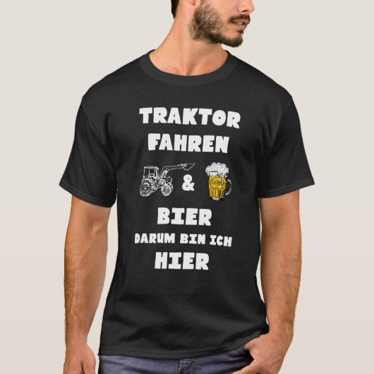 Tractor rijden en bierboer  Steyr T-shirt (Voorkant)