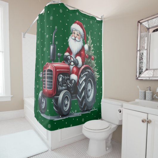 Tractor Santa Douchegordijn (In situ)