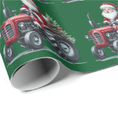 Tractor Santa Wrapping Paper Cadeaupapier (Rol Hoek)