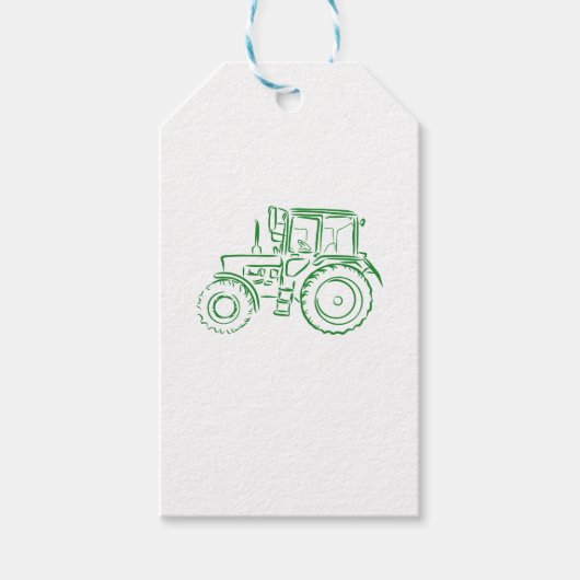 Tractor Schets Party Favor Cadeau Labels Cadeaulabel (Voorkant)