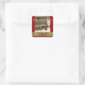 Tractor & Schuur Kerstmis Envelop Seal Vierkante Sticker (Tas)