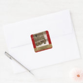Tractor & Schuur Kerstmis Envelop Seal Vierkante Sticker (Envelop)