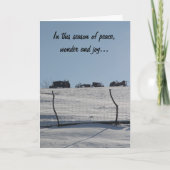 Tractor Snow Scene Kerst Kaart (Voorkant)