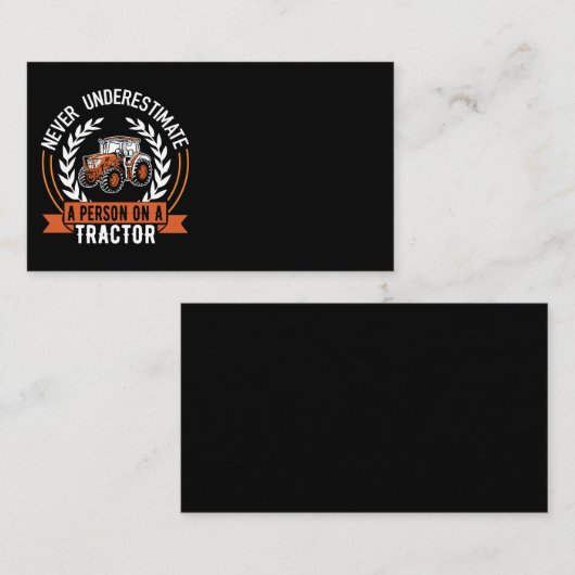 Tractor Tekst Gezegde Visitekaartjes (Voorkant / Achterkant)