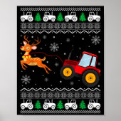 Tractor Ugly Christmas Tree Holiday Funny Xmas Boy Poster (Voorkant)