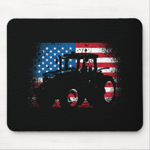 Tractor USA-vlag voor patriottische boer Muismat