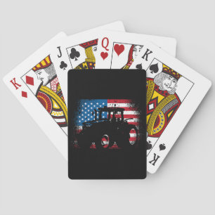 Tractor USA-vlag voor patriottische boer Pokerkaarten