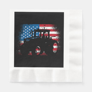 Tractor USA-vlag voor patriottische boer Servet