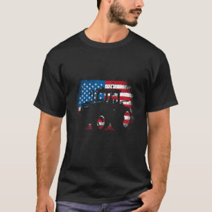Tractor USA-vlag voor patriottische boer T-shirt