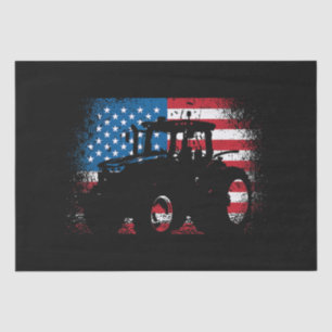 Tractor USA-vlag voor patriottische boer Tissuepapier