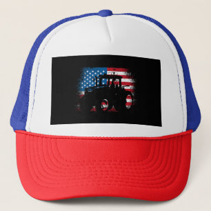 Tractor USA-vlag voor patriottische boer Trucker Pet