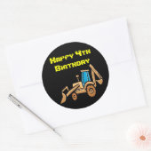 tractor, Verjaardag! Ronde Sticker (Envelop)