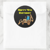 tractor, Verjaardag! Ronde Sticker (Tas)