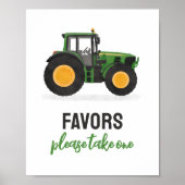 Tractor Verjaardagsfeestgunsten teken Poster (Voorkant)