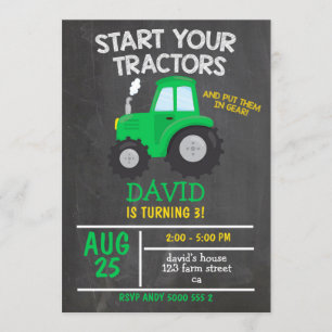 Tractor Verjaardagsfeestje Jongen Kaart
