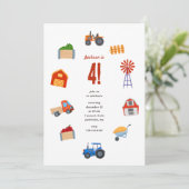 Tractor Verjaardagsfeestje Kaart (Staand voorkant)