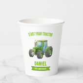 Tractor Verjaardagsfeestje Papieren Bekers (Voorkant)