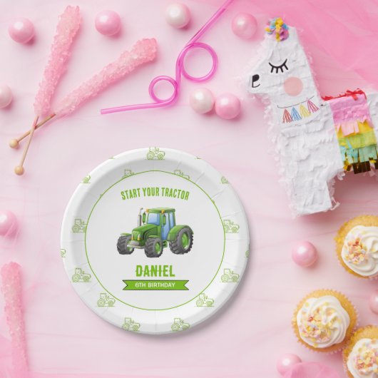 Tractor Verjaardagsfeestje Papieren Bordje (Feest)