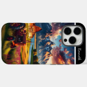 Tractor Zonsondergang in de bergen Case-Mate iPhone Case (Achterkant (horizontaal))