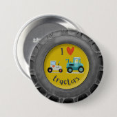 Tractorband met leuke tractoren Button (Voorkant /achterkant)