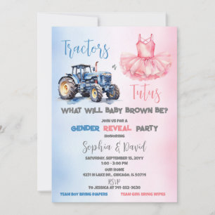 Tractoren of Tutus Geslacht Reveal Feest Kaart