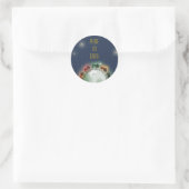 Tractoren op aarde kerst Kaart Envelope Seal Ronde Sticker (Tas)