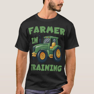 Tractorjongen boer in training tractorgrafiek t-shirt