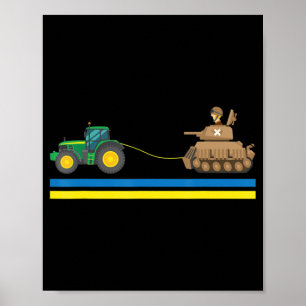 Tractors over Tanks Ukraine Ik sta voor Oekraïne Poster