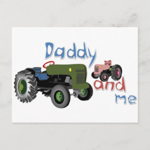 Tractors voor pappa en ik meisjes briefkaart