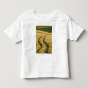 Tractorsporen door tarwe, Toscane, Italië Kinder Shirts
