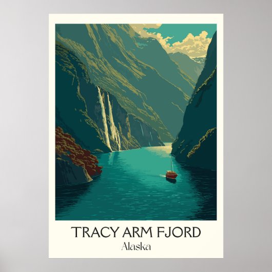 Tracy Arm Fjord Alaska Gletsjer Waterval Poster (Voorkant)