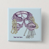 Trad klimharnas en uitrusting vierkante button 5,1 cm (Voorkant)