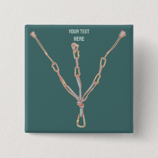 Trad rock klimmen buik vierkante button 5,1 cm (Voorkant)