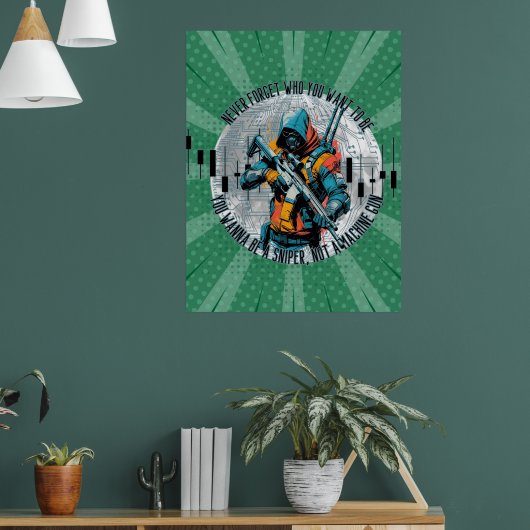 Trade Motivation | Cyberpunk Sniper | Fantasy Poster (Woonkamer 1)