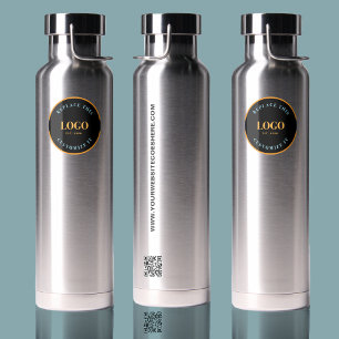 Trade show giveaway Simple Business Logo QR-code Waterfles