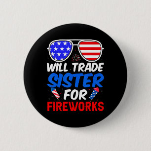 Trade Sister voor Vuurwerk 4 juli Feminist 1 Ronde Button 5,7 Cm