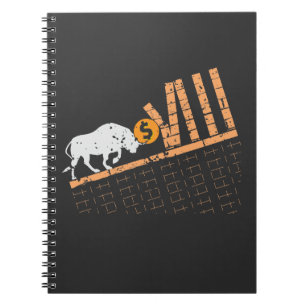 Trader Crypto Asset Trader Bull Trend Art Notitieboek
