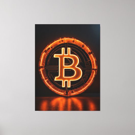 Trader kamer Modern kantoor sinaasappel Bitcoin LO Canvas Afdruk (Voorkant)