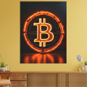 Trader kamer Modern kantoor sinaasappel Bitcoin LO Canvas Afdruk (Insitu (Woonkamer))