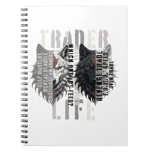 Trader life | Wolf | Both sides Notitieboek (Voorkant)
