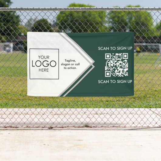 Tradeshow Display Signage QR-code Upload uw Logo Spandoek (Insitu)
