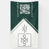 Tradeshow Display Signage QR-code Upload uw Logo Spandoek (Verticaal)